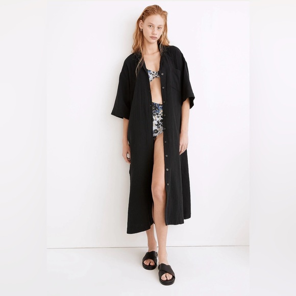•new• MADEWELL Lightestspun Coverup Maxi Shirt Dress - Picture 2 of 12
